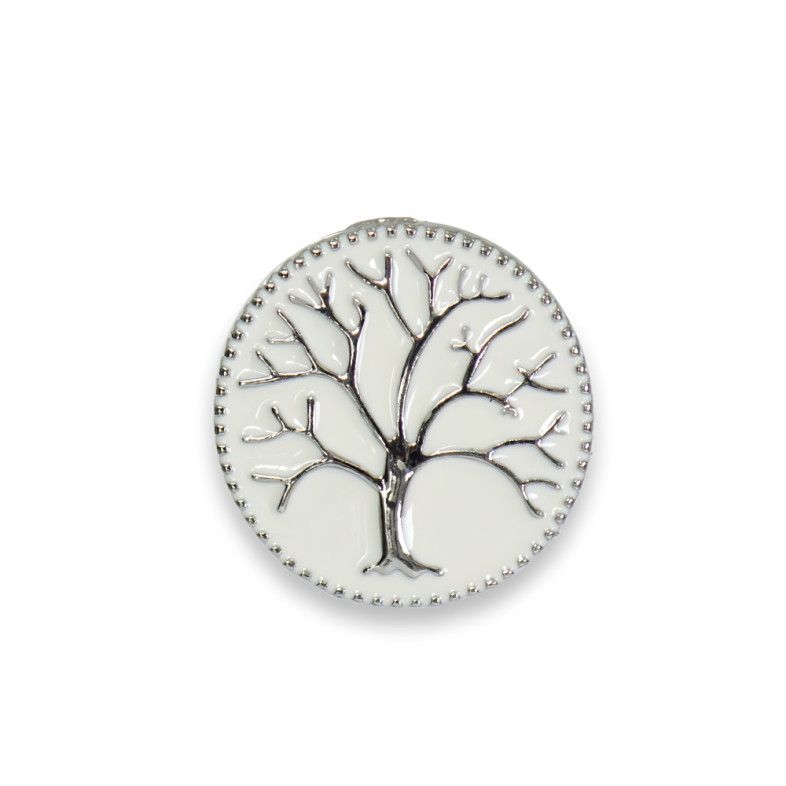 SNAP button bead Wood white 1 pc