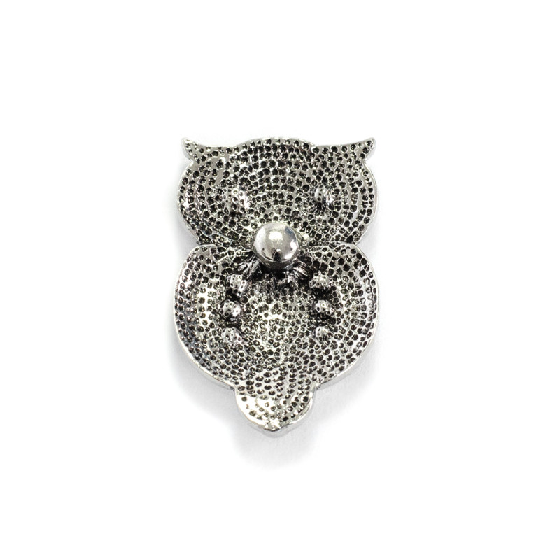 SNAP button bead Owl cupronickel 1 pc.