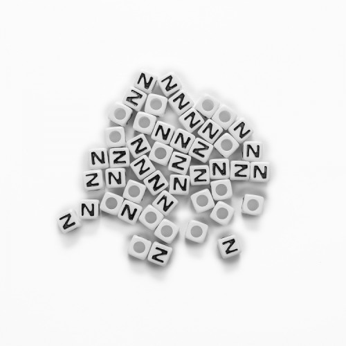Plastic bead letter Z cubic