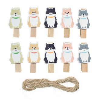 Wooden clothespins 35×6 set Dog pack of 10 pcs