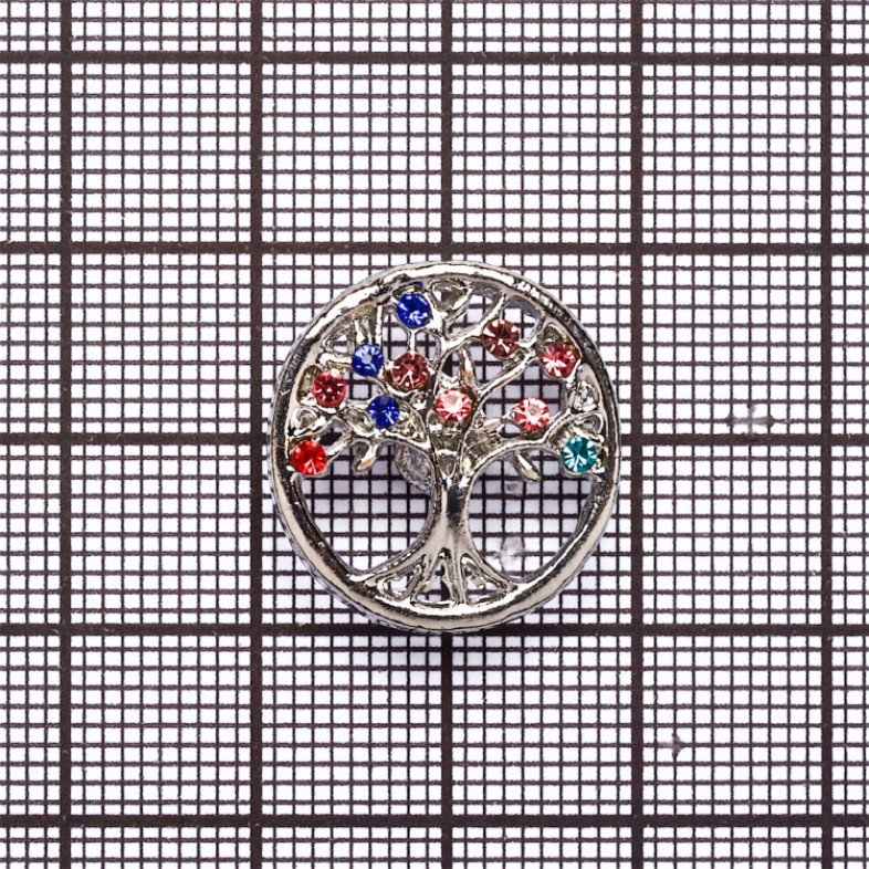 SNAP button bead Tree cupronickel 1 pc