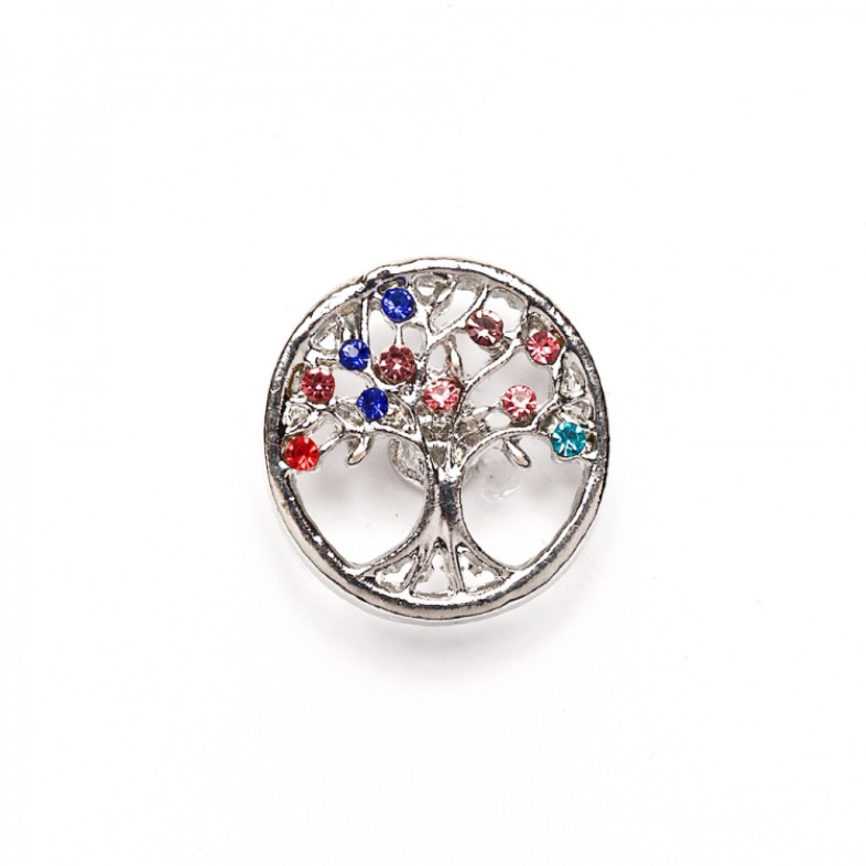SNAP button bead Tree cupronickel 1 pc
