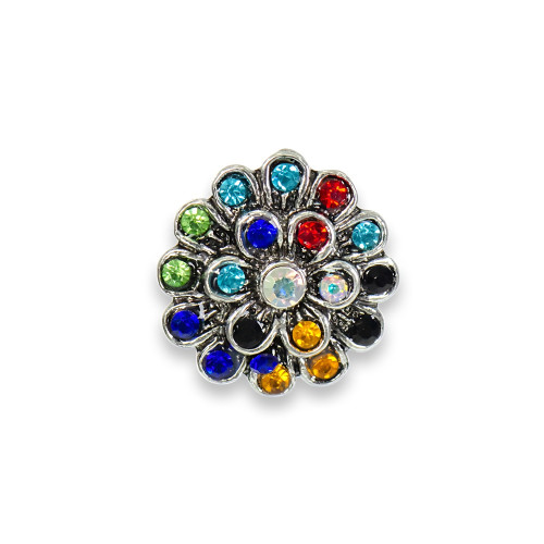 SNAP button bead Flower colored 1 pc.