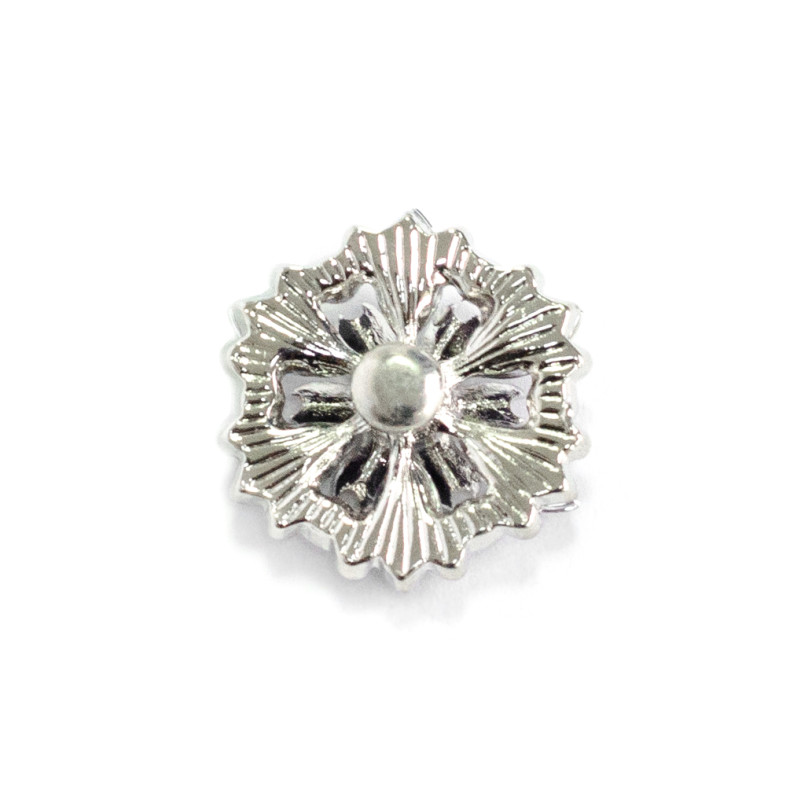 SNAP button bead Cupronickel flower 1 pc.