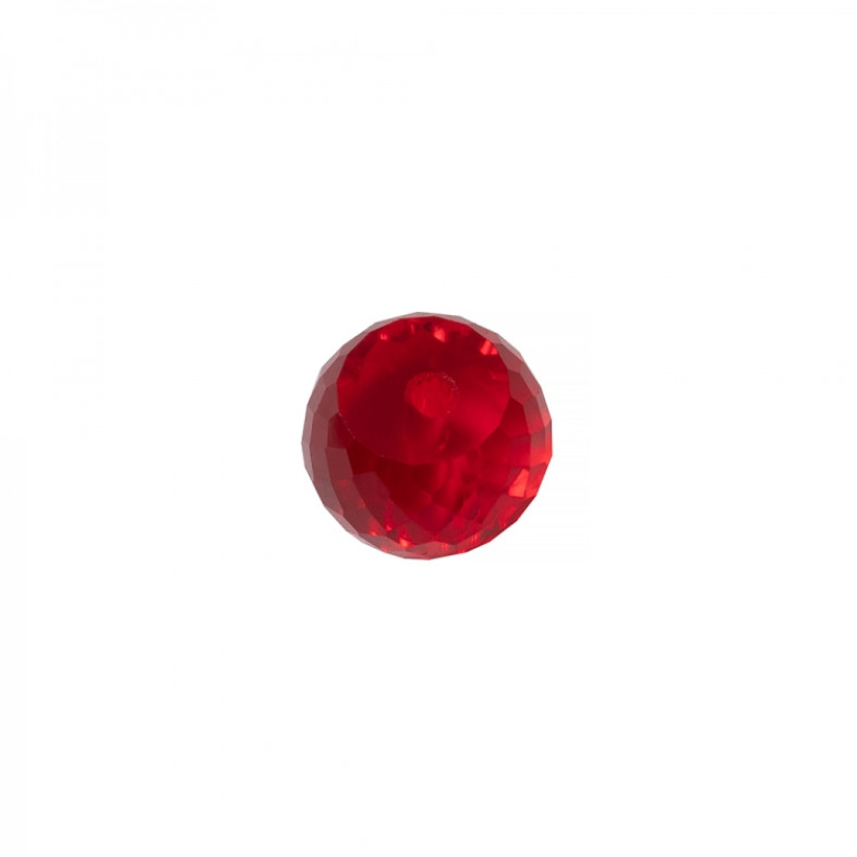 Koralik kryształowy okrągły 12x8 mm czerwony 1 szt