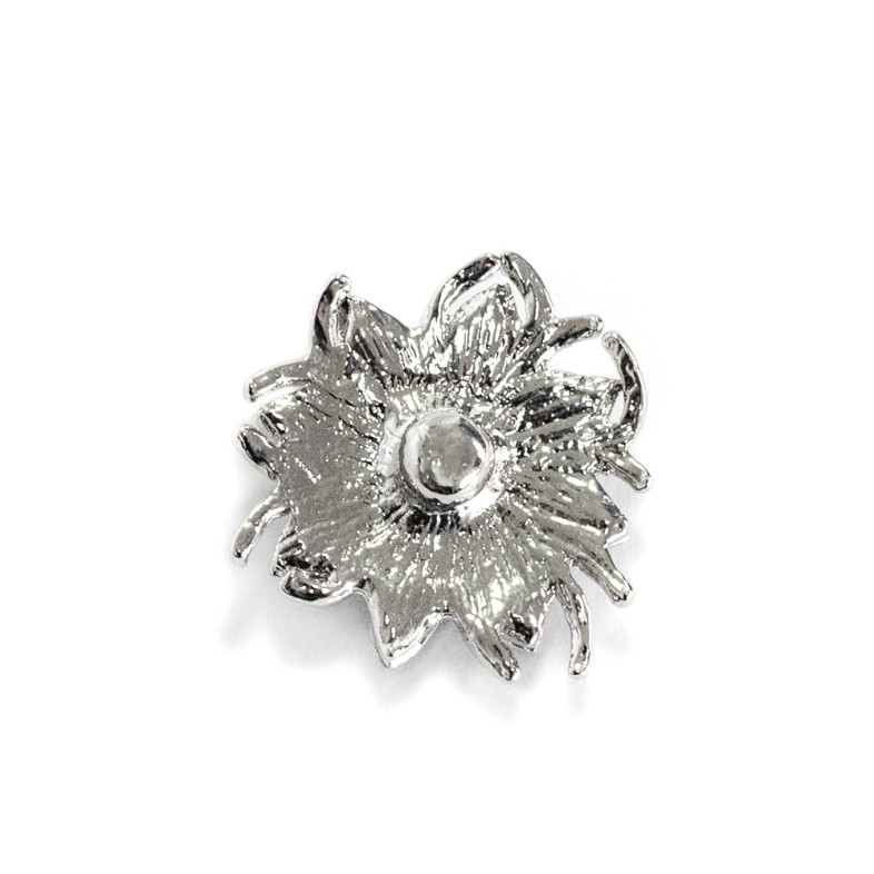 SNAP button bead 8-petal flower pink 1 pc.