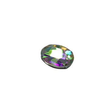 Cyrkonie szklane owalny do szycia w metalicznym okuciu 25x18 mm przezroczysty 1 szt