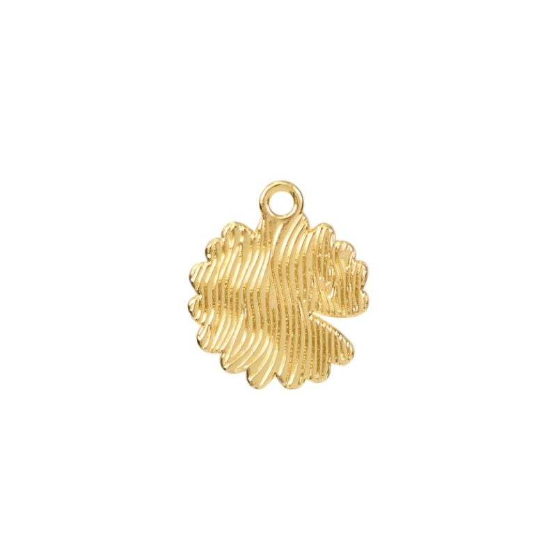 Enameled metal pendant 16.5 mm Chamomile gold 1 pc