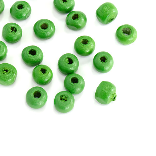 Wooden bead 6 mm green 1 pc.