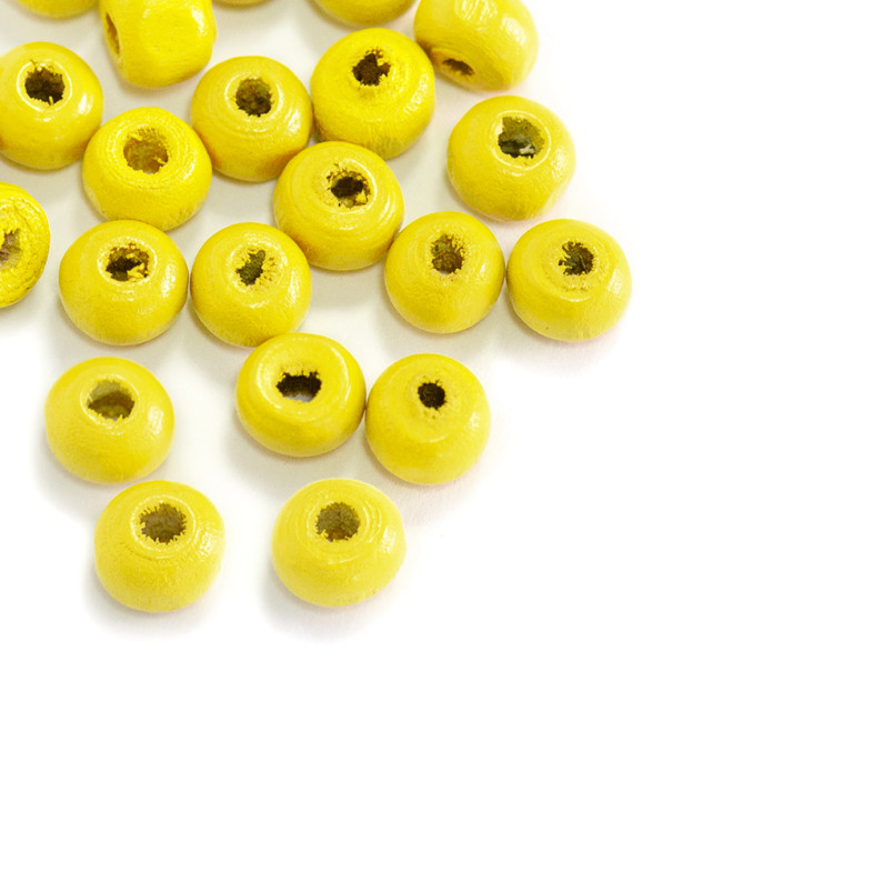 Wooden bead 6 mm yellow 1 pc.