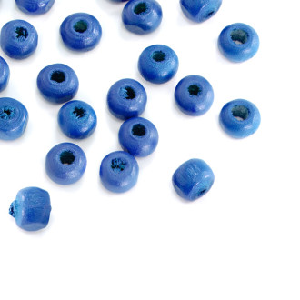 Wooden bead 6 mm blue 1 pc.