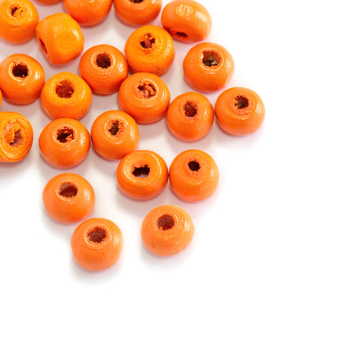 Wooden bead 6 mm orange 1 pc.