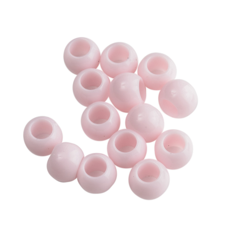 Koralik plastikowy 8x6 mm jasnoróżowy 1 szt