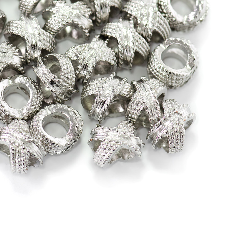 Metallized bead charm cupronickel 1 pc