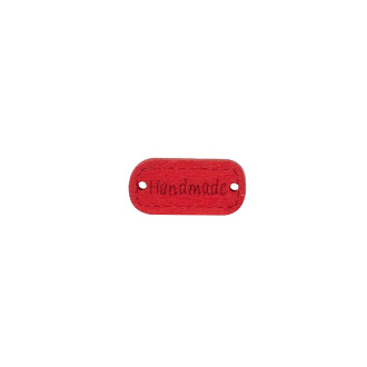 Wooden bead with two holes Handmade 22×10 mm red 1 pc
