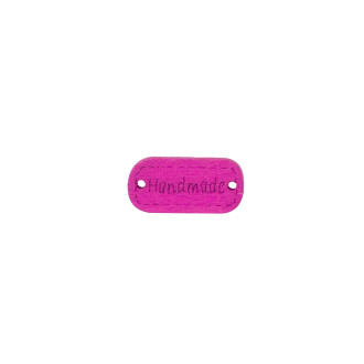Wooden bead with two holes Handmade 22×10 mm fuchsia 1 pc