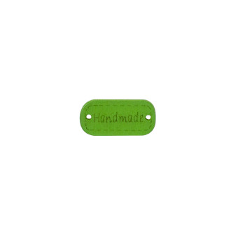 Koralik drewniany z dwoma otworami Handmade 22x10 mm zielony 1 szt