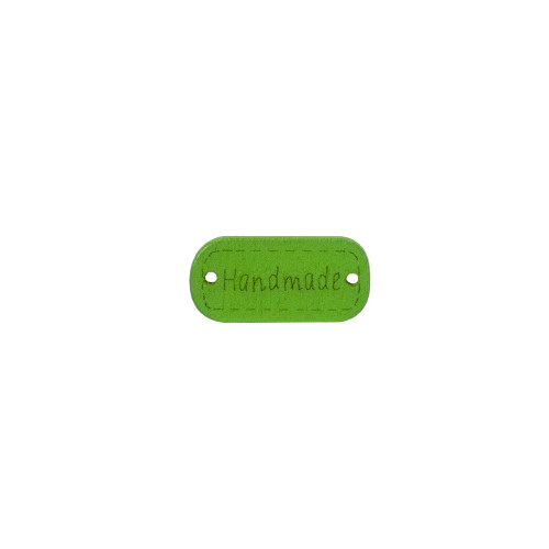 Wooden bead with two holes Handmade 22×10 mm green 1 pc
