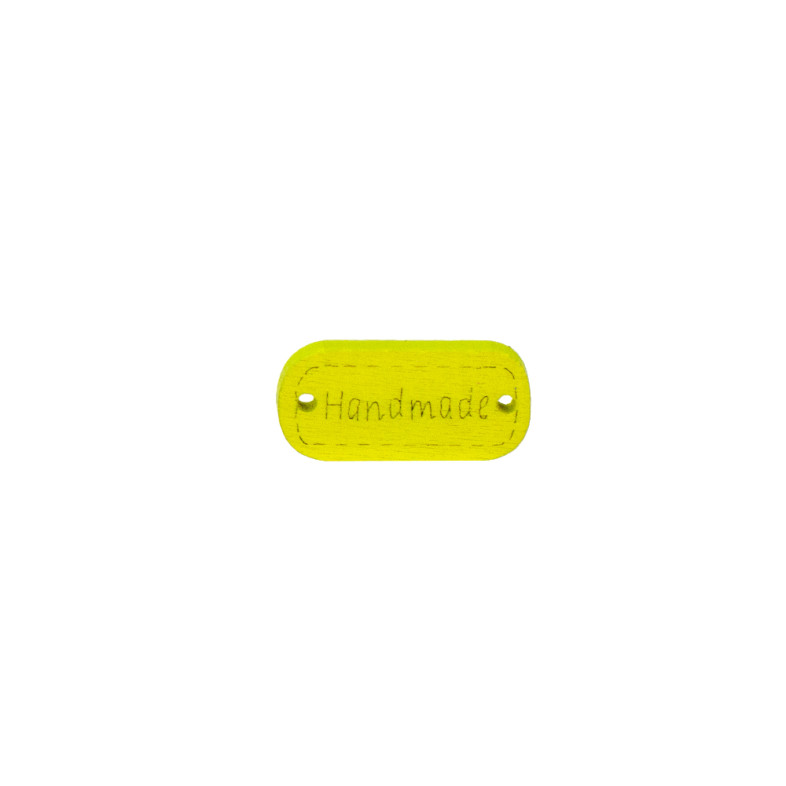 Wooden bead with two holes Handmade 22×10 mm yellow 1 pc
