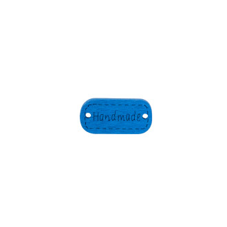 Wooden bead with two holes Handmade 22×10 mm blue 1 pc