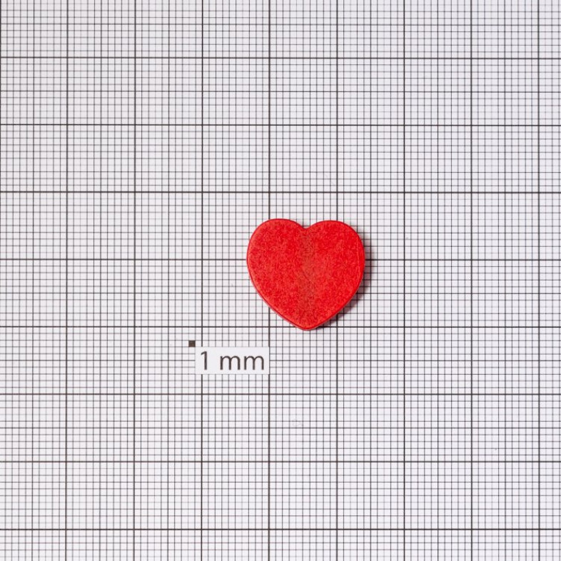 Wooden bead 18×6 mm Orange heart 1 pc.