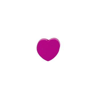Wooden bead 18×6 mm Fuchsia heart 1 pc.