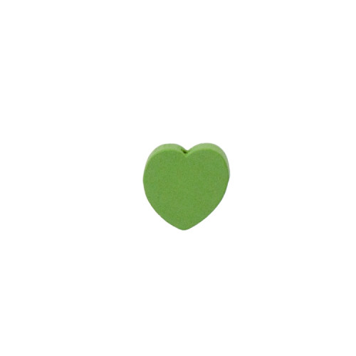 Wooden bead 18×6 mm Heart green 1 pc.