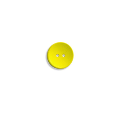 Wooden round button, yellow, 1 pc.