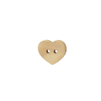 Wooden button Heart beige 1 pc.