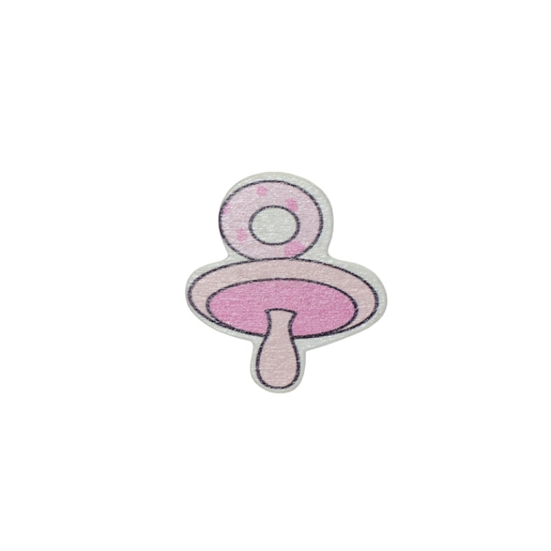Wooden glue element Pacifier pink 1 pc.