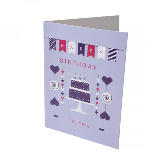 Happy Birthday Card Cake purple 1 pc.