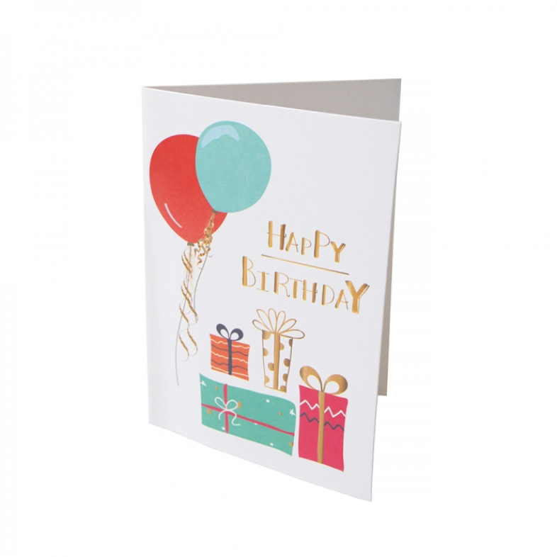 Happy Birthday Card Gifts with Balloons 1 pc.