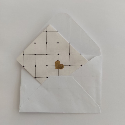 Postcard with envelope 90×65 mm Heart 1 pc.