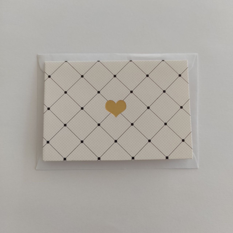 Postcard with envelope 90×65 mm Heart 1 pc.