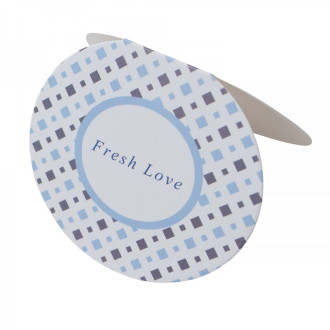 Pocztówka 63x70 mm Fresh Love biały z niebieskim wzorem 1 szt