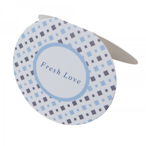 Листівка 63×70 мм Fresh Love біла з синім візерунком 1 шт