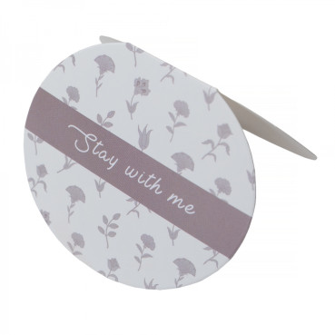 Postcard 63×70 mm Stay with me beige flowers 1 pc.