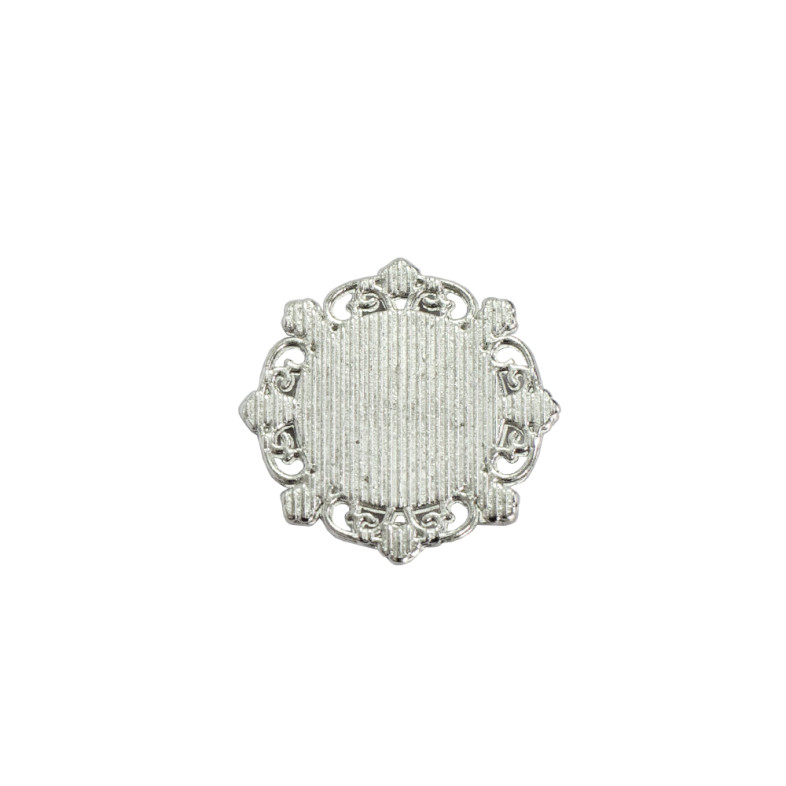Base for gluing stones and cabochons 28×28 mm silver 1 pc