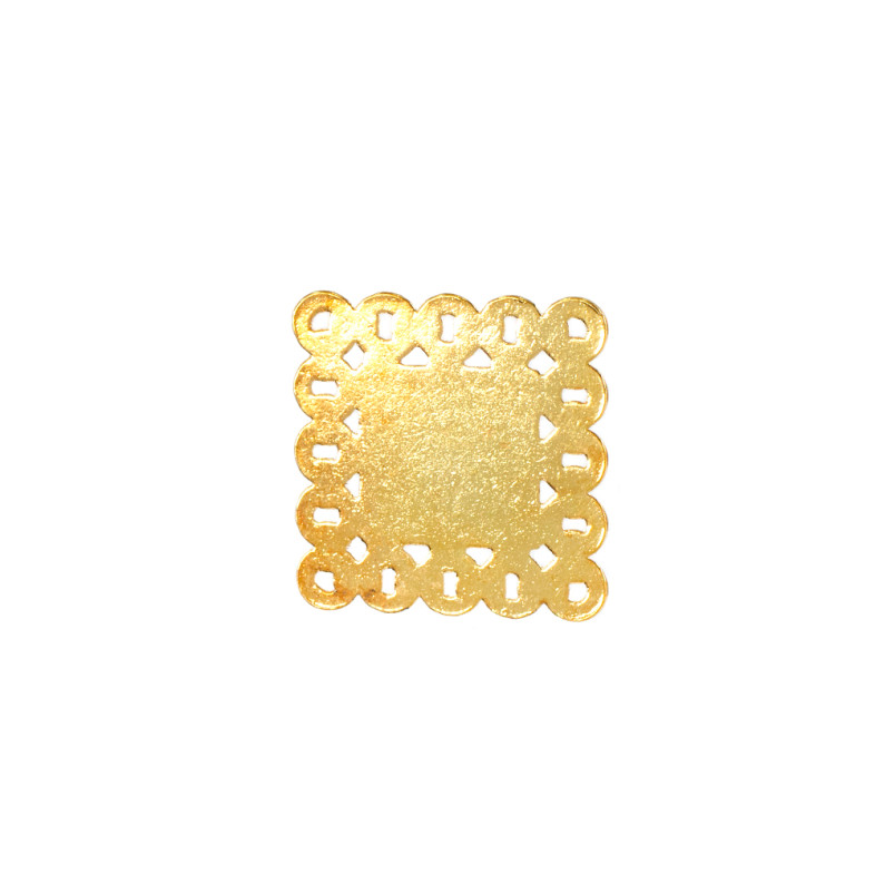 Base for gluing stones and cabochons 25×25 mm gold 1 pc.