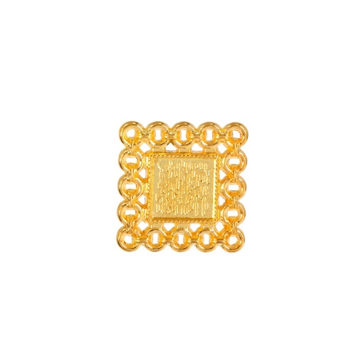 Base for gluing stones and cabochons 25×25 mm gold 1 pc.
