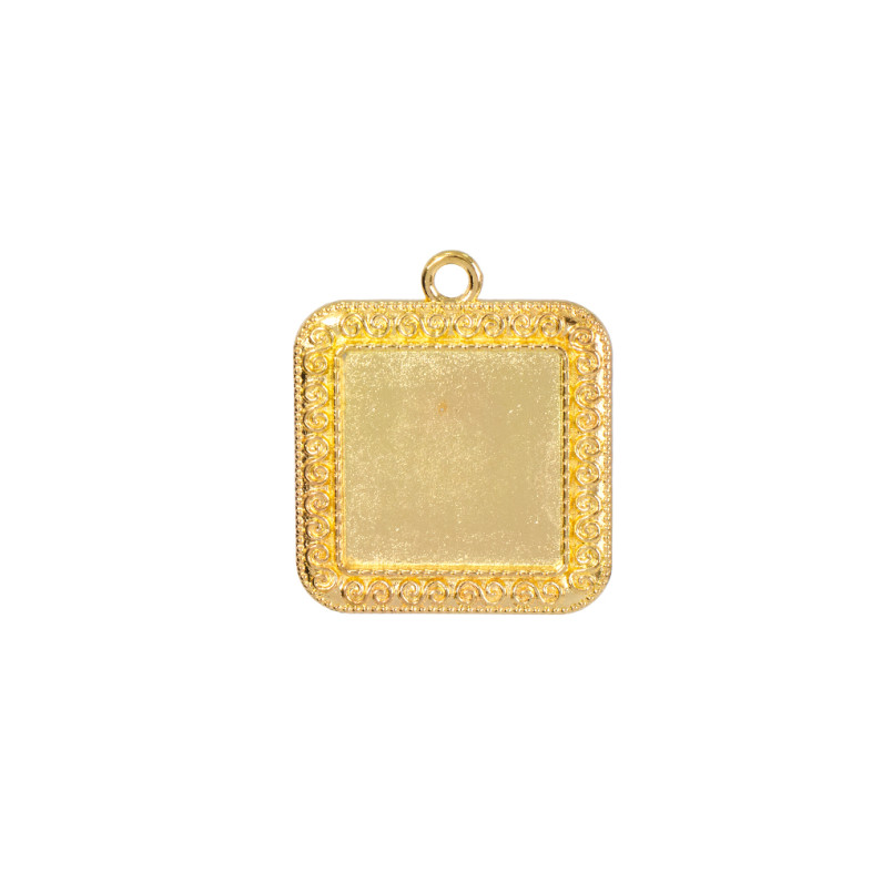 Podstawa do wklejania kamyków i kaboszonów 30x30 mm w kolorze złotym 1 szt