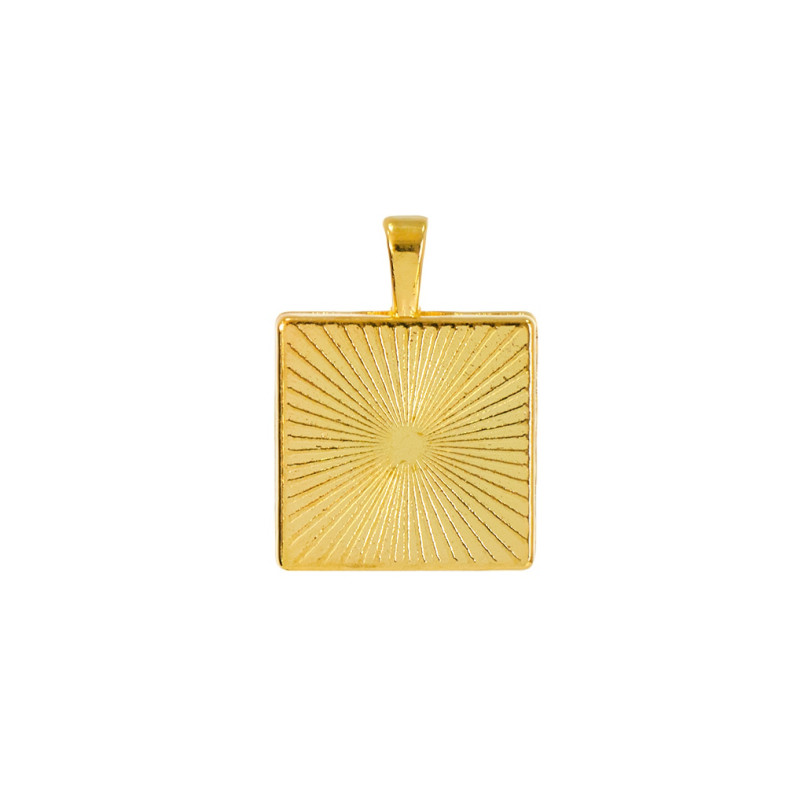 Base for gluing stones and cabochons 23×23 mm gold 1 pc.