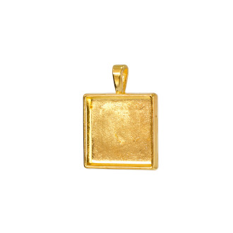Podstawa do wklejania kamyków i kaboszonów 23x23 mm w kolorze złotym 1 szt