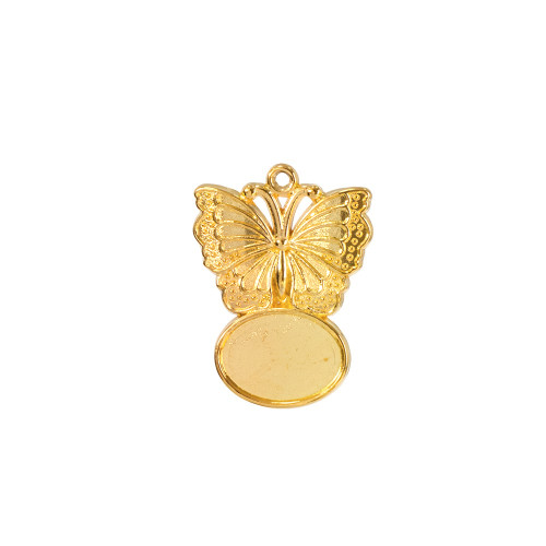Base for gluing stones and cabochons 15×11 mm gold 1 pc.