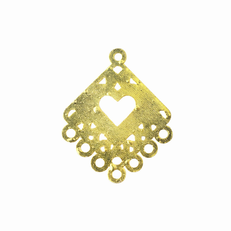 Metal connector 30×25 mm with seven holes, gold, 1 pc.