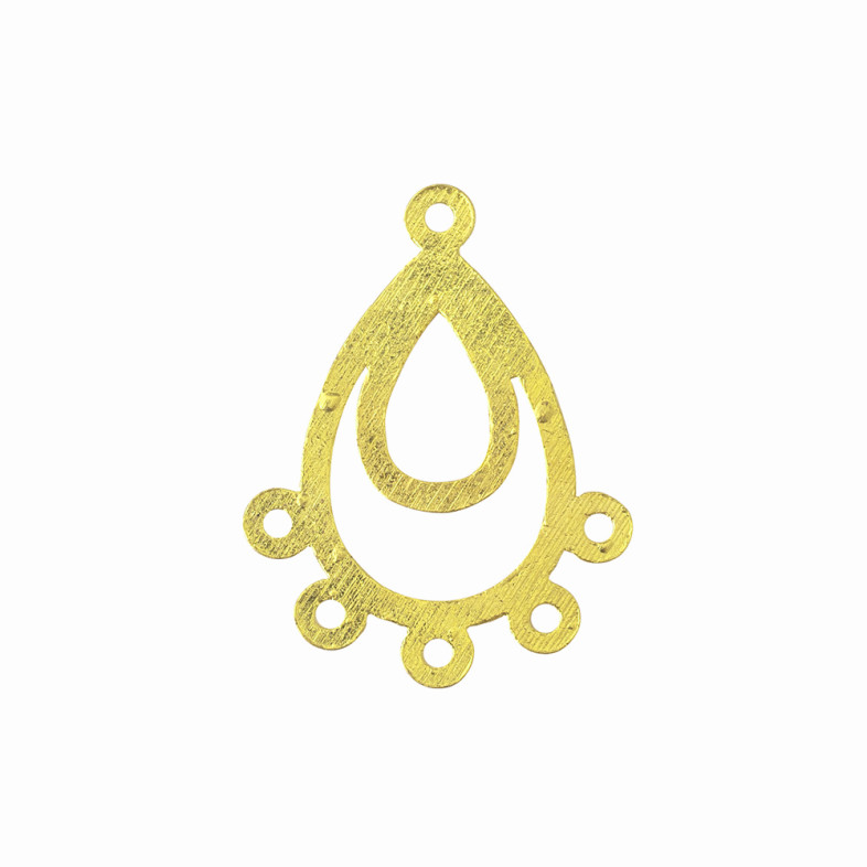Metal connector 33×25 mm with five holes Drop gold 1 pc.