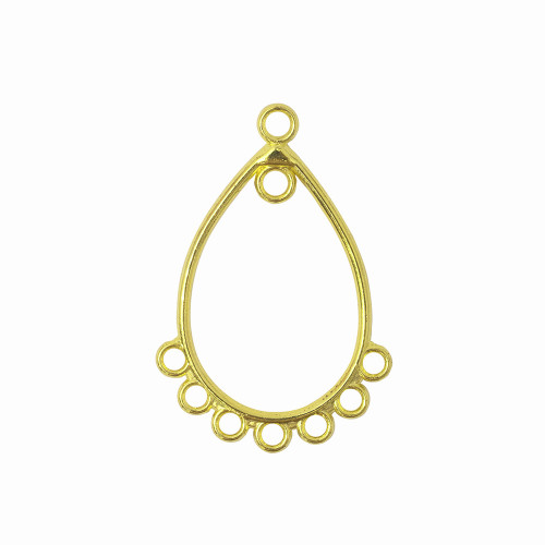 Metal connector 39×26 mm with seven holes Drop gold 1 pc.
