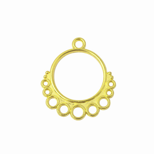 Metal connector 28×24 mm with nine holes Circle gold 1 pc.