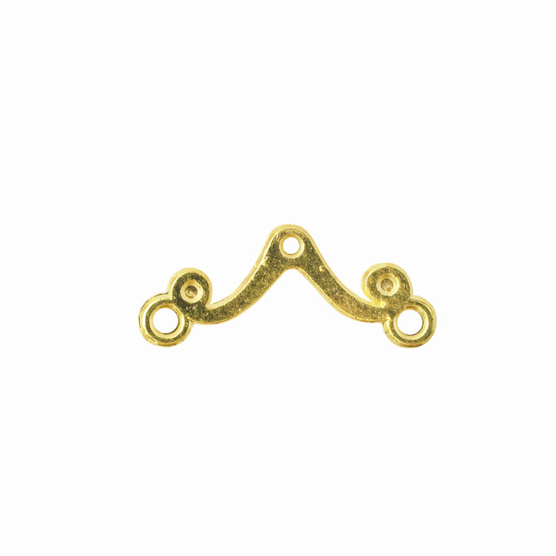 Łącznik metalowy 25x10 mm z dwoma otworami w kolorze złotym 1 szt