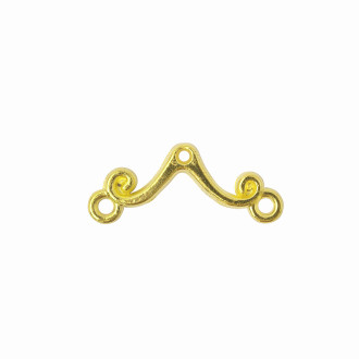 Łącznik metalowy 25x10 mm z dwoma otworami w kolorze złotym 1 szt